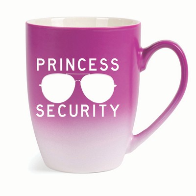 Elanze Designs Princess Security Two Toned Ombre Matte 10 ounce New Bone China Coffee Tea Cup Mug, Pink and White