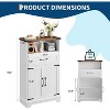 Farmhouse Storage Cabinet Set of 2 -  Freestanding Cabinet with Doors & Drawers for Bathroom/Kitchen/Living Room - 2 of 4