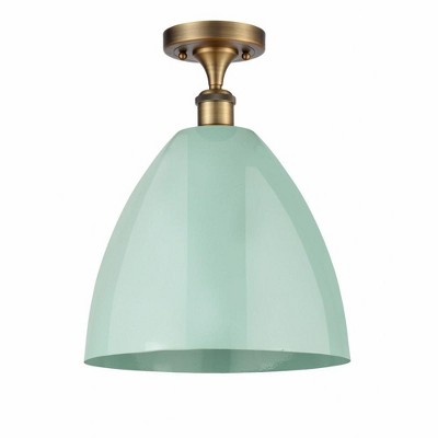 Plymouth Dome - 1 Light Semi-Flush Mount In Industrial Style-14.75 Inches Tall and 12 Inches Wide