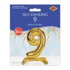 Beistle Self-Standing Balloon Number  9, 26", (2/Pkg) Gold - 3 of 4