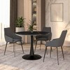 LeisureMod Bristol 40" Round Dining Table – Sintered Stone Top Accent Café Table & Sturdy Steel Black Pedestal Base for Kitchen and Small Spaces - 2 of 4