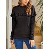 Whizmax Women's Ruffle Shoulder Ribbed Knit Turtleneck Tops Slim Fit Solid Long Sleeve Blouses Casual Layered Tops - 2 of 4