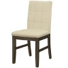 Monarch Specialties Dining Chair 37 inch Height Set Of 2 Upholstered Dining Room Kitchen Cream Fabric Grey Solid Wood Transitional - 2 of 4