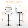 Vatros Swivel Bar Stools Upholstered Adjustable Height Counter Stools Set of 2 - 4 of 4