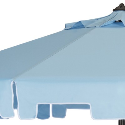 Zimmerman 9 Ft Baby Blue and White Polyester Market Umbrella