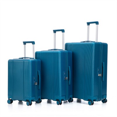 BEAFUP 20"/24"/28" 3 pcs/set in ABS Spinner Wheel Luggage, Carry on Suitcase, Matching Color, TSA Combination Lock