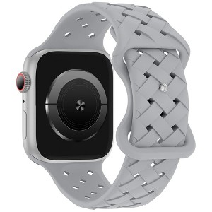 HTUTWOO Braided Weave Bands, Compatible with Apple Watch 38/40/41/42/44/45/46/49mm, Silicone Sport Strap for iWatch Series 10 9 8 7 6 5 Ultra SE - 1 of 4