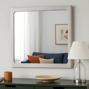 Royal Hampton Dresser Mirror, 40 Inch White Oak Rubberwood, Beveled Edge - 1 of 4