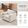 SeaCamel 360° Swivel Chair - Plush Chenille Fabric, High-Resilience Cushion, Modern Accent Chair for Home & Office, Ivory White - 4 of 4