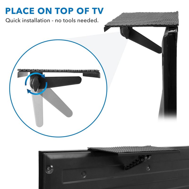 Mount-It! Wall Mounted Above TV Shelf | Adjustable Screen Top Shelf For Cable Box, Streaming Device | 12 in. Wide Anti-Skid Platform | 13.6 Lbs., 5 of 9