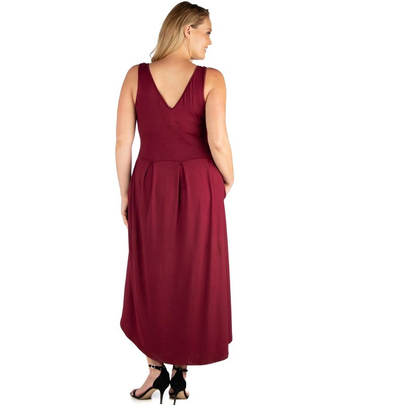 24seven Comfort Apparel High Low Plus Size Party Dress with Pockets, 3 of 5