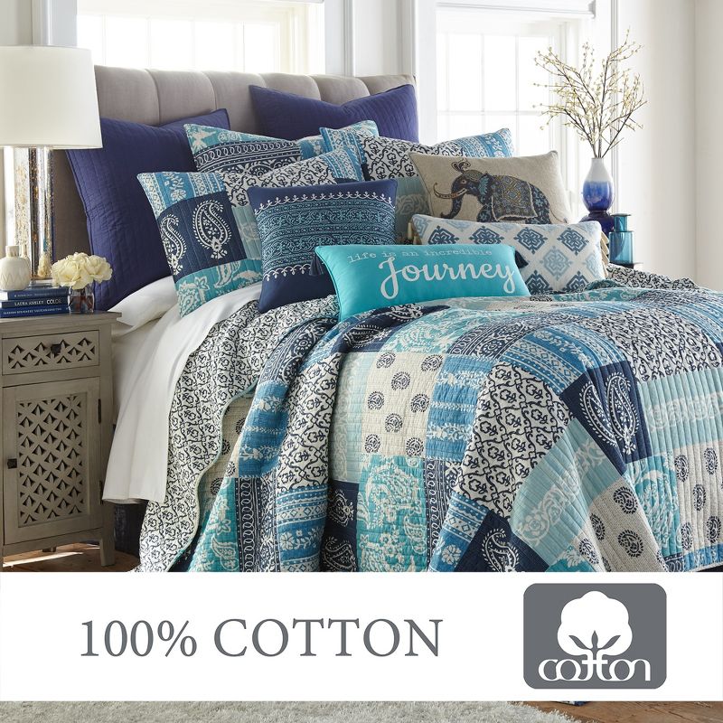 Chandra Printed Patchwork Quilt and Pillow Sham Set - Levtex Home, 4 of 6