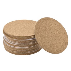 Unique Bargains Cork Durable Heat Resistant Round Coasters for Tableware - 1 of 4
