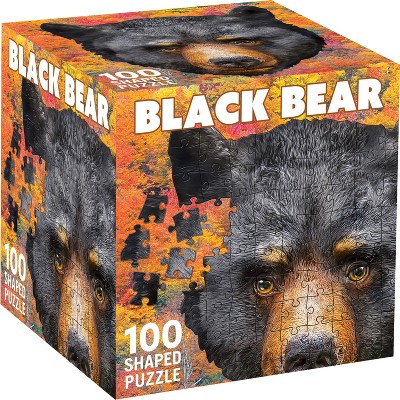 Black Bear Shaped 100 Piece Jigsaw Puzzle