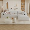 118.2" Corduroy Cloud Feather-filled L-Shaped Sectional Sofa with Deep Seat, Double-Layer Design, Removable Cushions, No Assembly, and DIY Combination - 2 of 4
