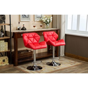 NicBex Dining Chairs Set of 2 Stool Upholstered Chair Adjustable Height Hidraulic Bar Stools with Chrome Base for Kitchen, Home Bar - 1 of 4