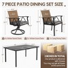 HOMEFUN 7 Piece Patio Dining Set ,Outdoor Wicker Furniture Set with 2 Cushions Swivel Rocker Chairs,4 Cushions chairs,Gray - 2 of 4