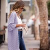 Amaryllis Women's Velvet Duster Open Front Relaxed Fit Longline Lightweight Cardigan Layering Piece - 2 of 4
