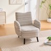 KWPZQEB Mid-Century Modern Accent Chair, Upholstered Lounge Arm Chair with Side Pocket & Solid Wood Legs for Living Room, Bedroom - 2 of 4