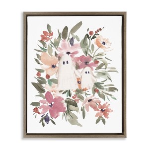 Stupell Industries Little Floral Ghosts Floating Frame Canvas Art - 1 of 4