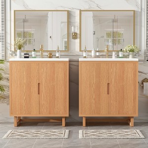 YOOCOZZ  60.2 Inch Bathroom vanity Set with Sink, Combo Cabinet, Bathroom Storage Cabinet, Solid Wood Frame - 1 of 4