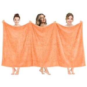 American Soft Linen 100% Cotton Turkish Oversized Bath Towel Sheet, 40x80 inches Extra Large Bath Towel Sheet - 1 of 4