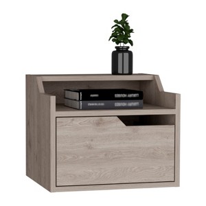Depot E-Shop Floating Nightstand, Modern Dual-Tier Design with Spacious Single Drawer Storage - 1 of 4