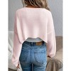 Womens Cropped Sweater Cardigan Sweater Knit Bolero Open Front Cropped Cardigan with Lantern Sleeve - 2 of 4