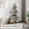 Book Shelf, 4-Tier Ladder Shelf, Sailboat Design Bookcase, A-Shaped Wooden Storage Bookshelves - 4 of 4