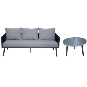 Courtyard Casual Spring Valley 2 pc Set One sofa and one Coffee Table  Aluminum frame with solution dyed Poly fabric - 1 of 4