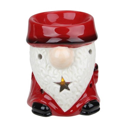 Northlight 4.75 Red Ceramic Christmas Star Gnome Tealight Candle Holder