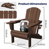 Hyleory Outdoor HDPE Folding Adirondack Chairs with 2 Cup Holders-Weatherproof Patio Accent Chair for 380 LBS Weight Capacity - 4 of 4
