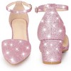 Perphy Women's Glitter Pointed Toe Chunky Heel Dress Pumps - 3 of 4