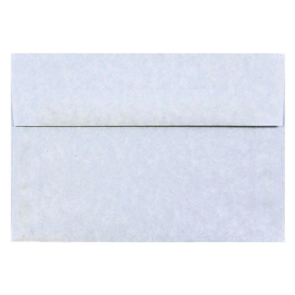 JAM Paper Envelopes A8 50ct Parchment - Blue: 5.25 x 7.25 Gummed Flap, Recycled Content, Mailing Stationery