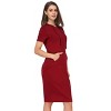 Womens Summer Hoodie Dress Knee Length Sweatershit midi dress with Pockets for Everyday Wear - 2 of 4