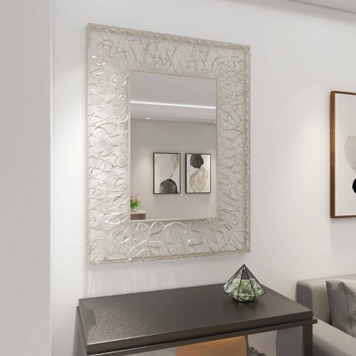 Silver Rectangular Full Length Iron Wall Mirror