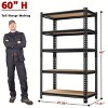 Heavy-Duty 5-Tier Storage Shelf, Foldable Steel Organizer Rack with Wheels for Kitchen Living Room, No Tools Assembly, Space Saver - 2 of 4