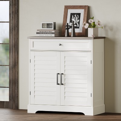 Rbied 16 Pair Shoe Cabinet, Freestanding Entryway Storage Organizer with Drawer, Living Room, Bedroom