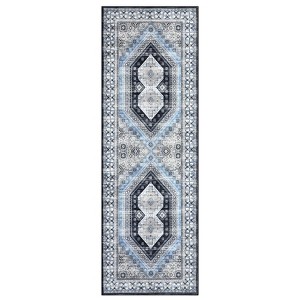 Washable Vintage Living Room Rugs, Soft Non Slip Accent Bedroom Carpet, Large Low Pile Floor Cover for Dining Room - 1 of 4