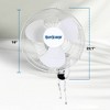 Hurricane Classic 16 Inch 90 Degree Oscillating 3 Speed Wall Fan, White (2 Pack) - 4 of 4