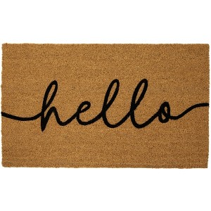 Northlight Natural Coir "Hello" Outdoor Doormat 18" x 30" - 1 of 4
