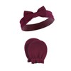 Hudson Baby Infant Girls Cotton Headband and Scratch Mitten Set, Rose, 0-6 Months - 4 of 4