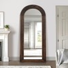 71"*31" Classic Arched Full-Body Mirror, Brown Wood Framed Weather Full-Length Vanity Mirror for Bathroom, Bedroom Entryway, Living/Dressing Room - 2 of 4