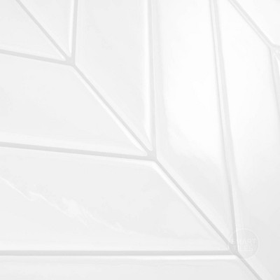 White Chevron Peel and Stick Gel Backsplash Tile