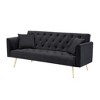 Akoasm Convertible Velvet Sofa for Small Living Rooms, Bedrooms & Offices-Black - 3 of 4