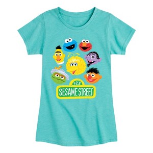 Girls' - Sesame Street - Group Fitted Short Sleeve Graphic T-Shirt - 1 of 4