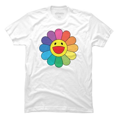 Adult Design By Humans Daisy Flower Rainbow Pride By PINHEAD66 T-Shirt