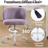 RISOKEYS ‌Office Chair - Faux Fur Makeup Vanity Chair, Adjustable Swivel Desk Chair with Sturdy Metal Base and Colored Wheels,for Home,Office - 3 of 4