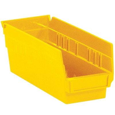Box Partners Plastic Shelf Bin Boxes 11 5/8" x 4 1/8" x 4" Yellow 36/Case BINPS102Y