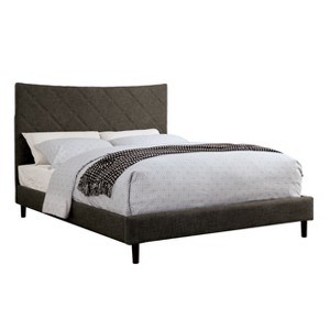 Sandra Upholstered Full Bed Gray - miBasics